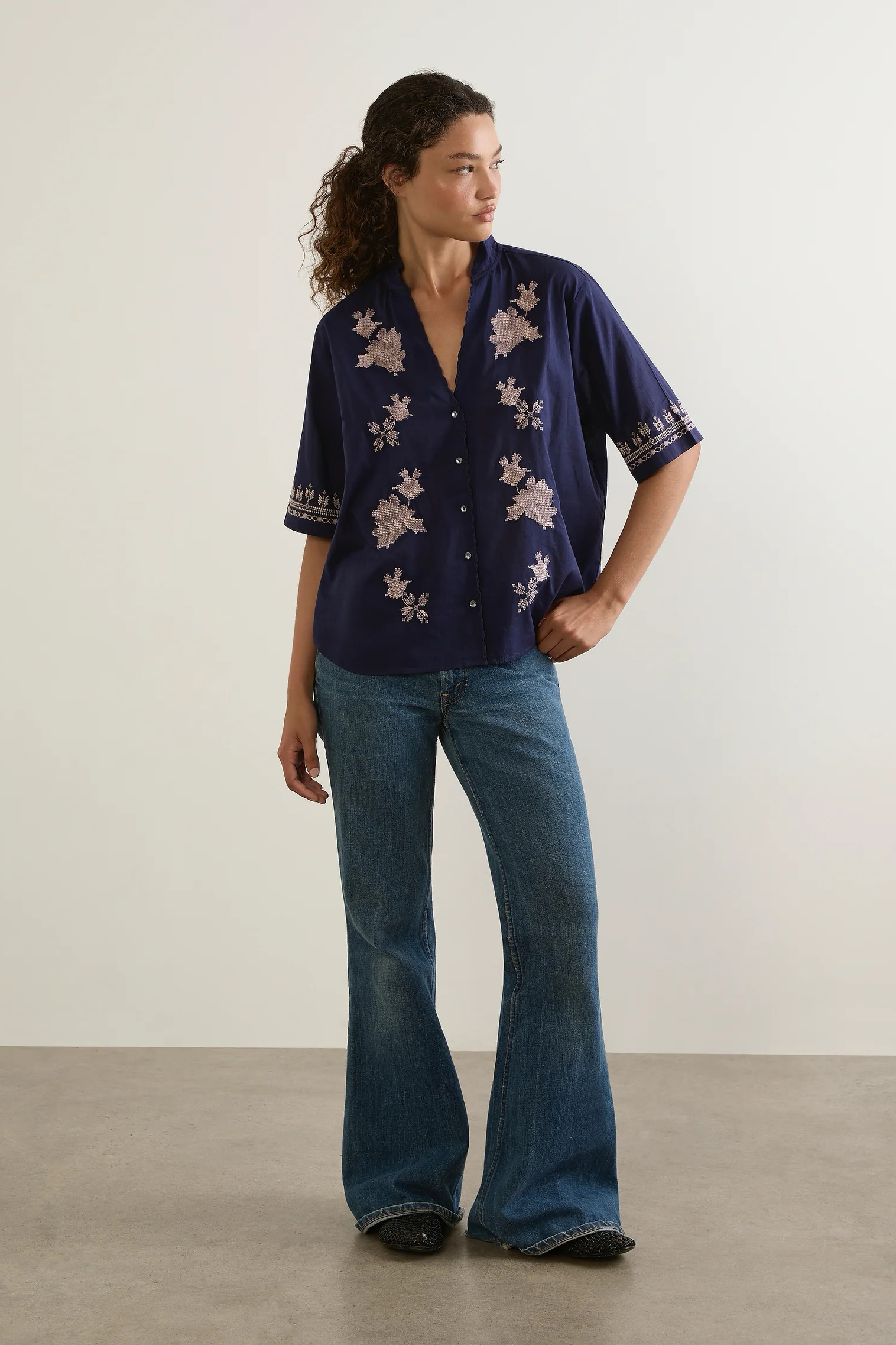 Reign Blouse - Navy