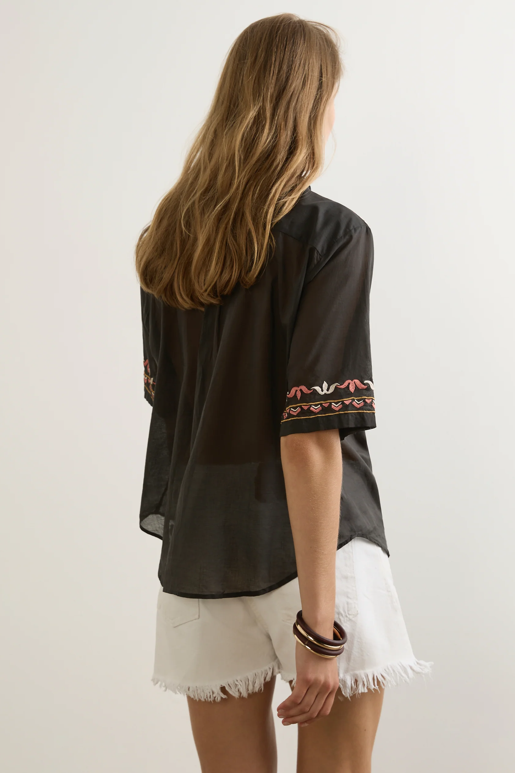 Vesper Embroidered Blouse - Black