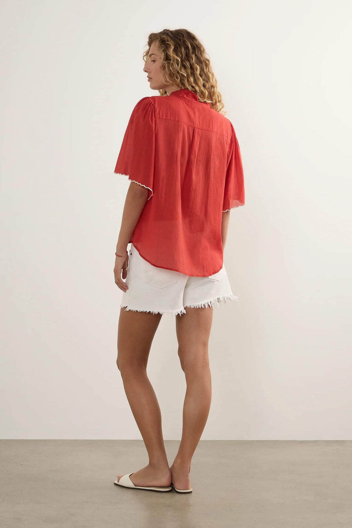 Zoe Embroidered Blouse - Red