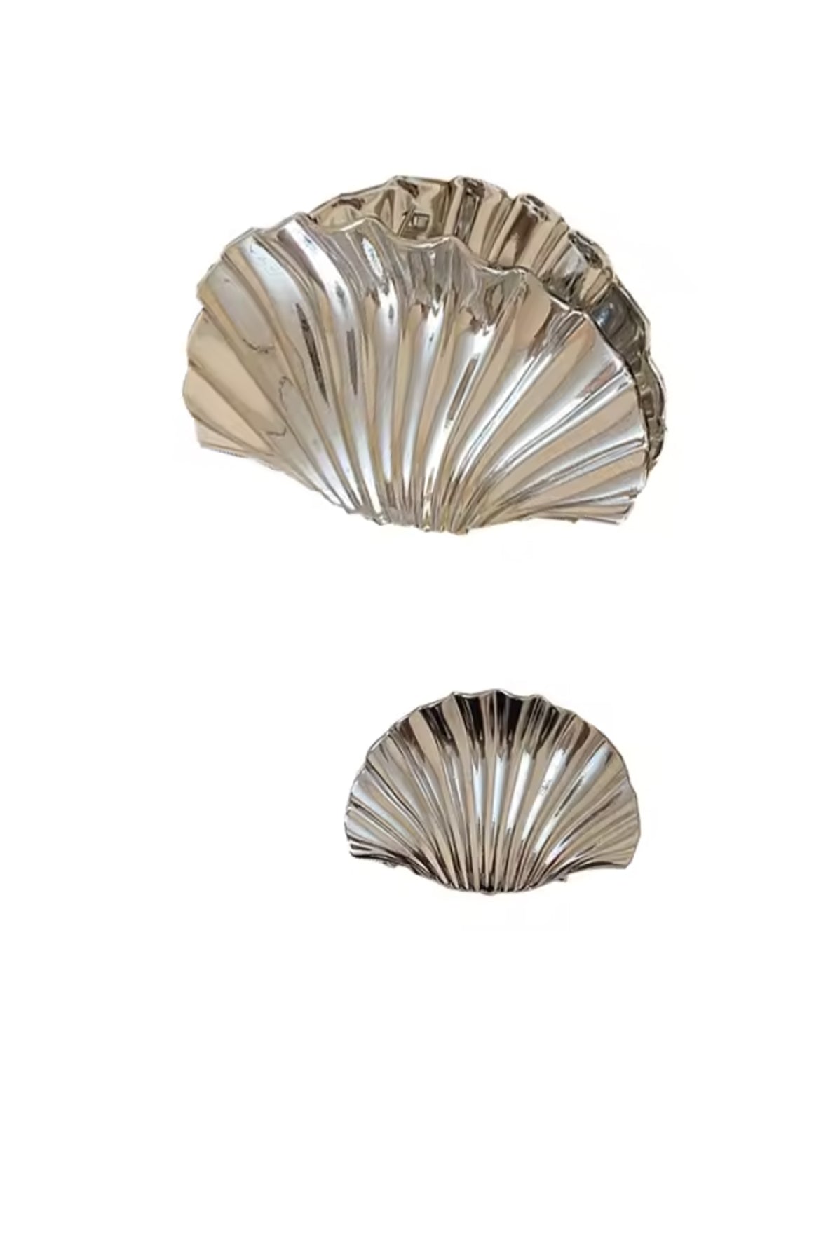 Metal Shell Claw Clip Small - Silver