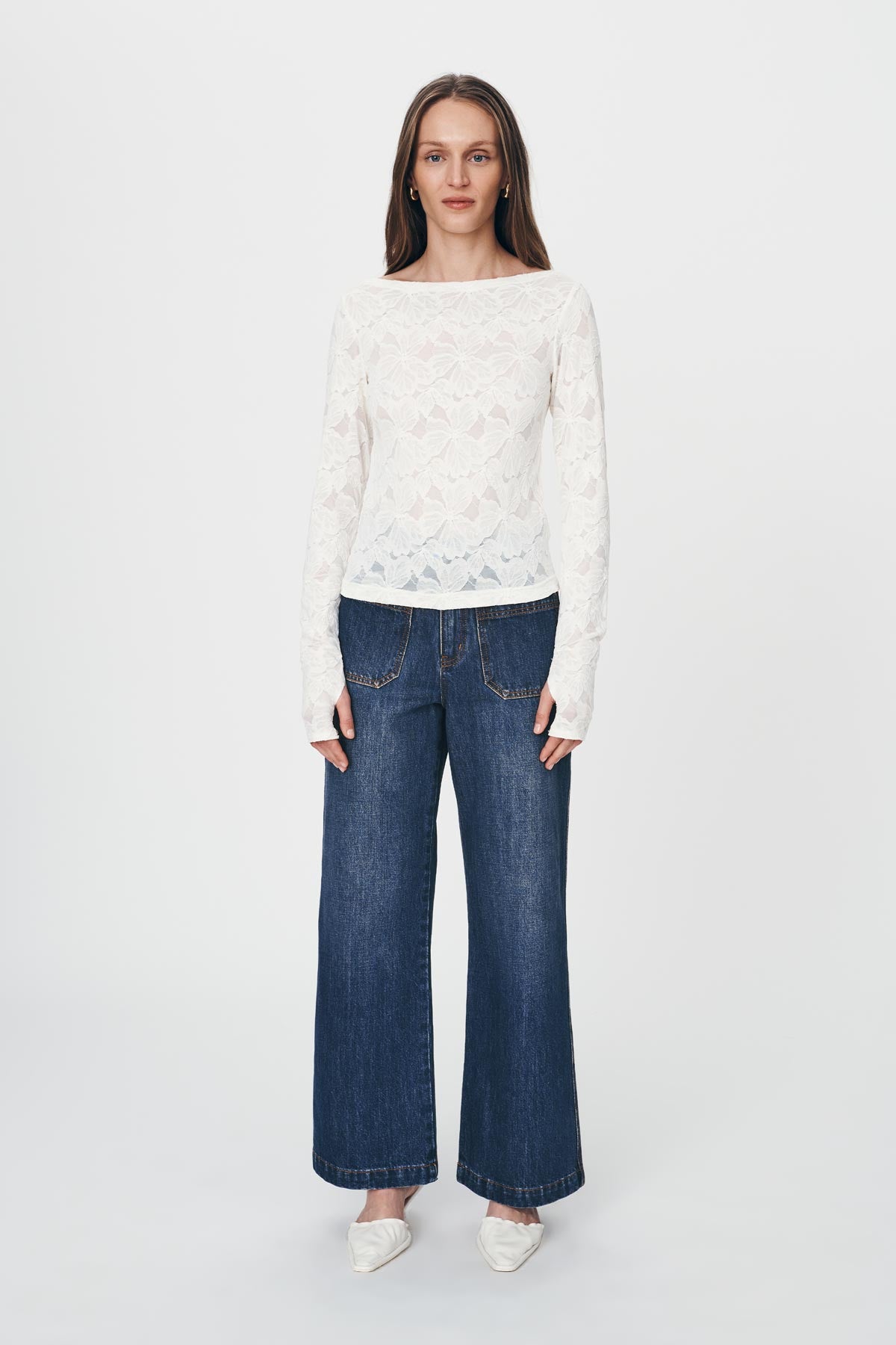 Samantha Lace Top - Creme