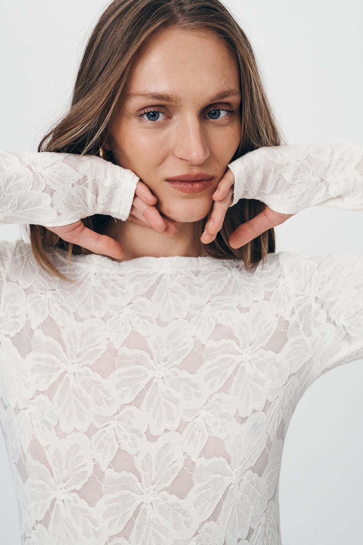 Samantha Lace Top - Creme