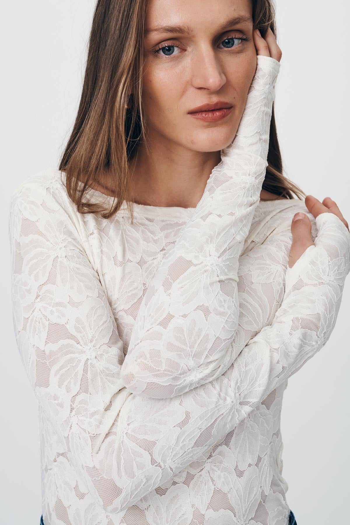 Samantha Lace Top - Creme