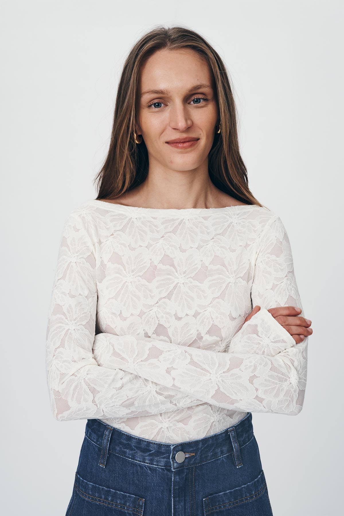 Samantha Lace Top - Creme