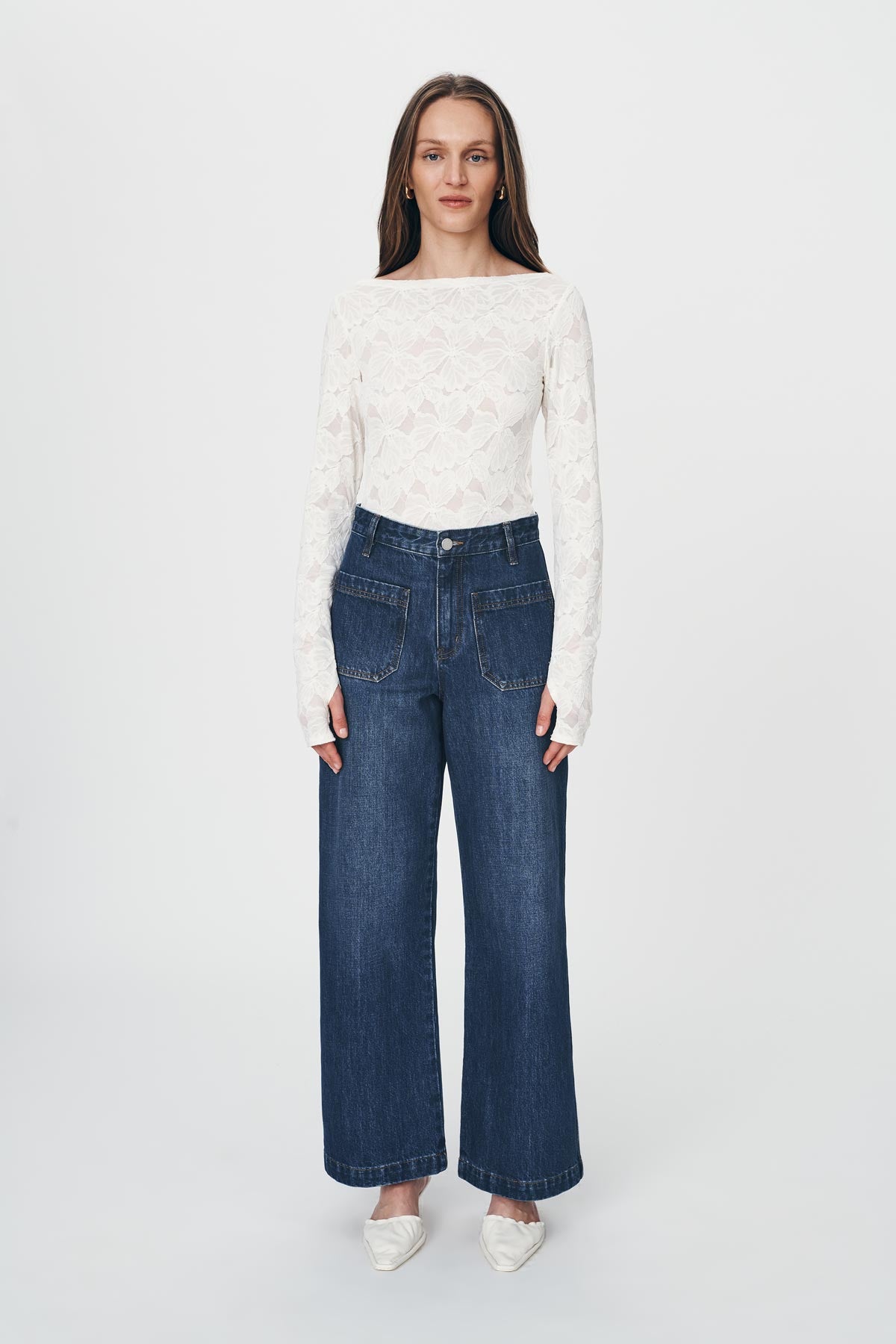 Samantha Lace Top - Creme