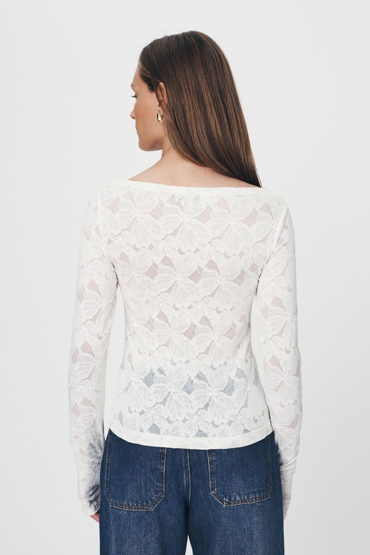 Samantha Lace Top - Creme
