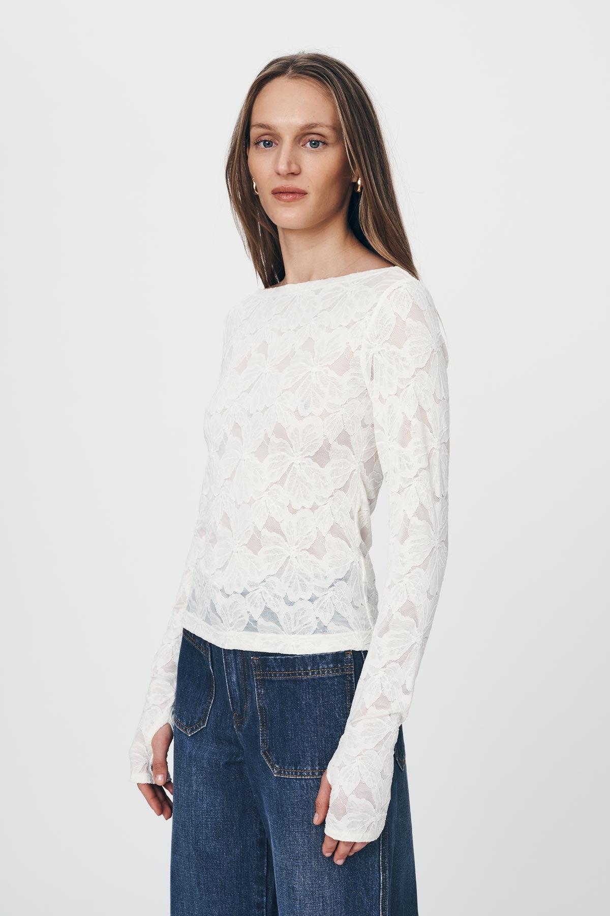 Samantha Lace Top - Creme