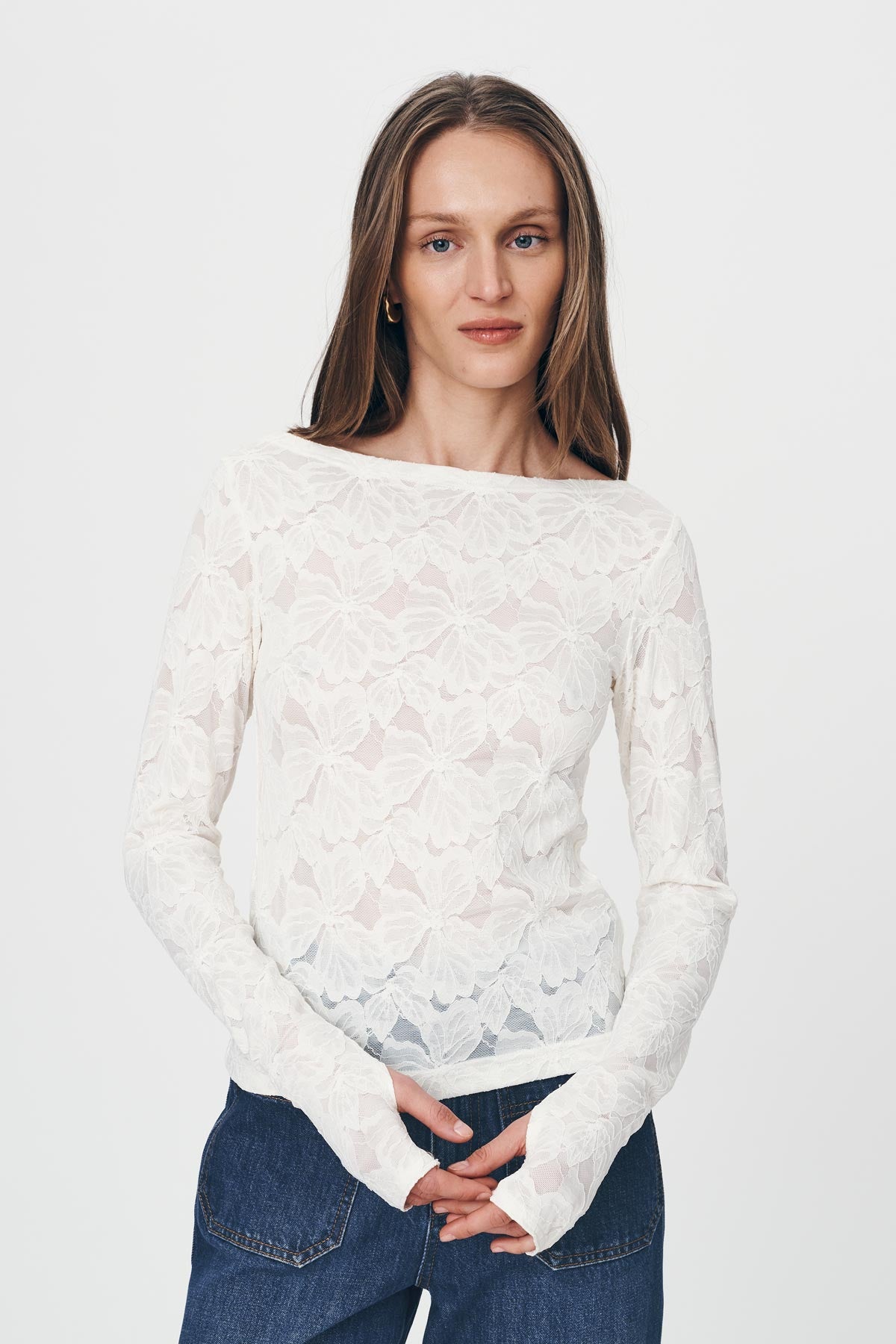 Samantha Lace Top - Creme