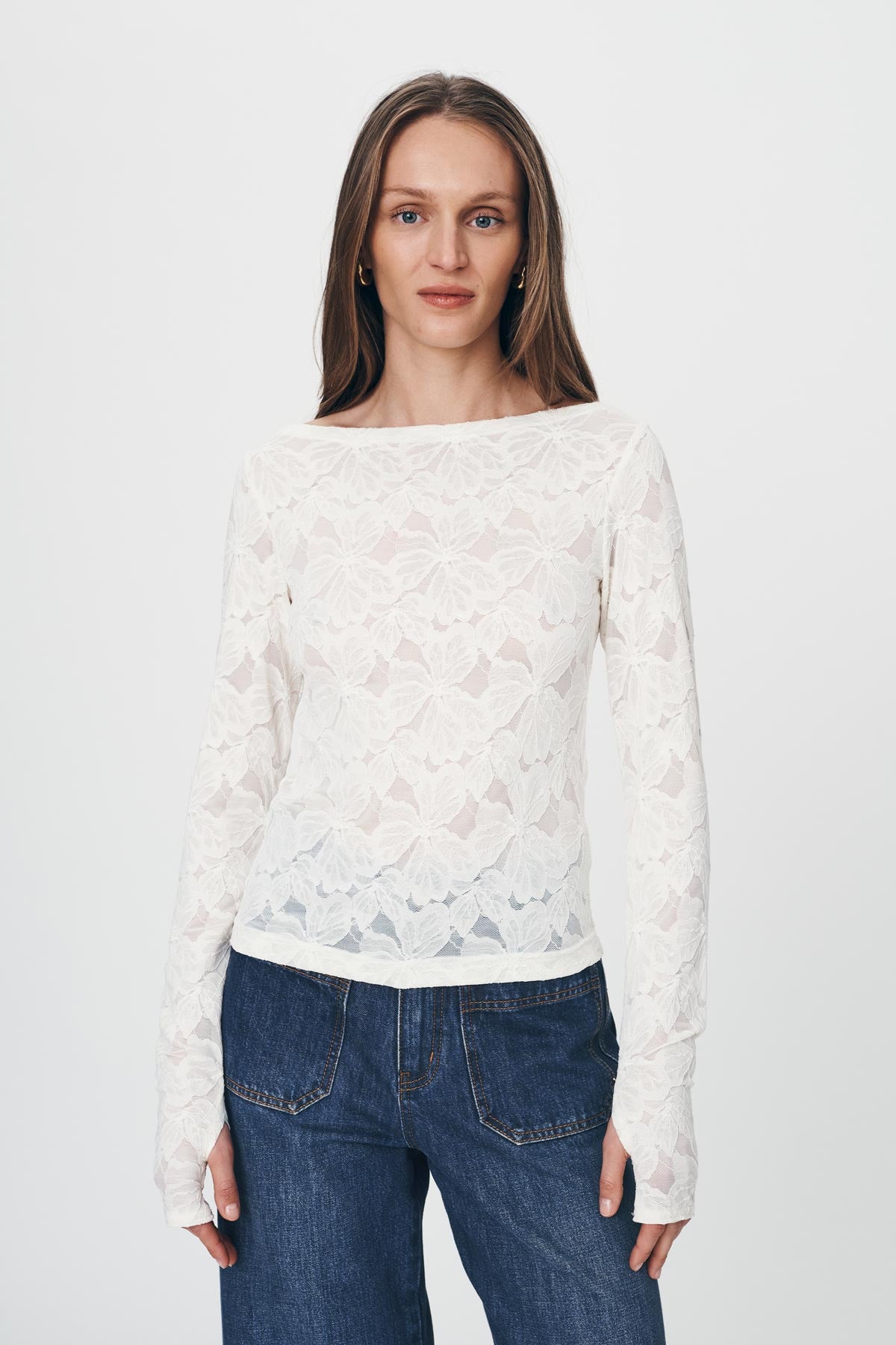 Samantha Lace Top - Creme