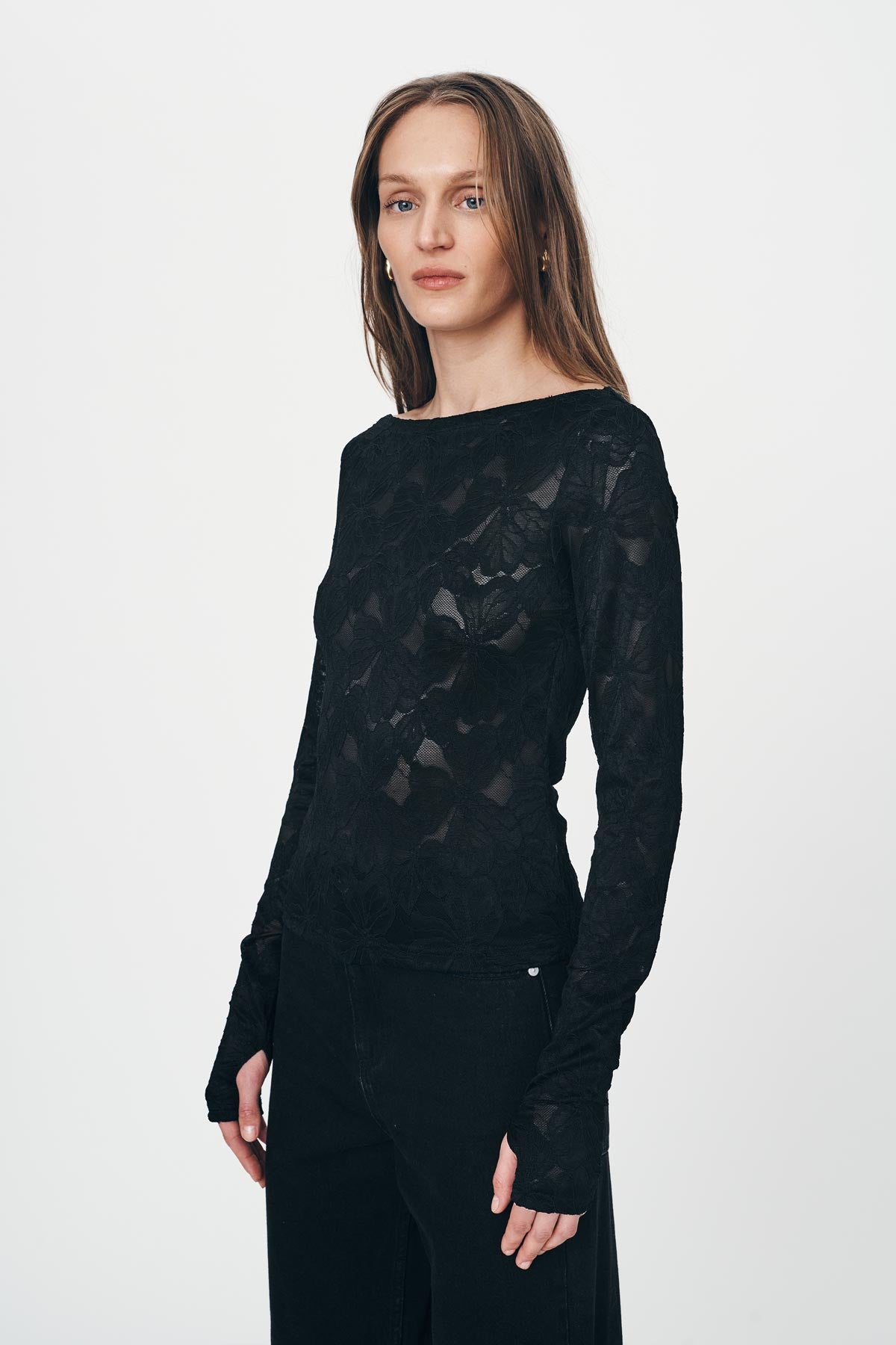 Samantha Lace Top - Noir