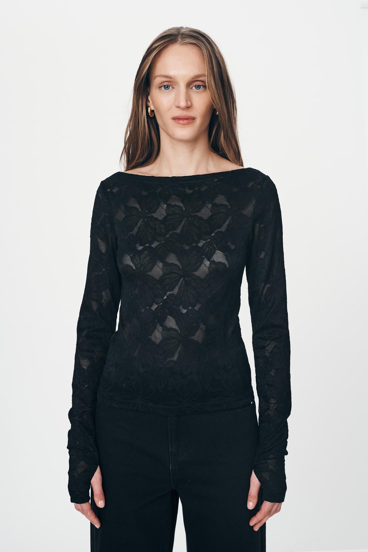 Samantha Lace Top - Noir