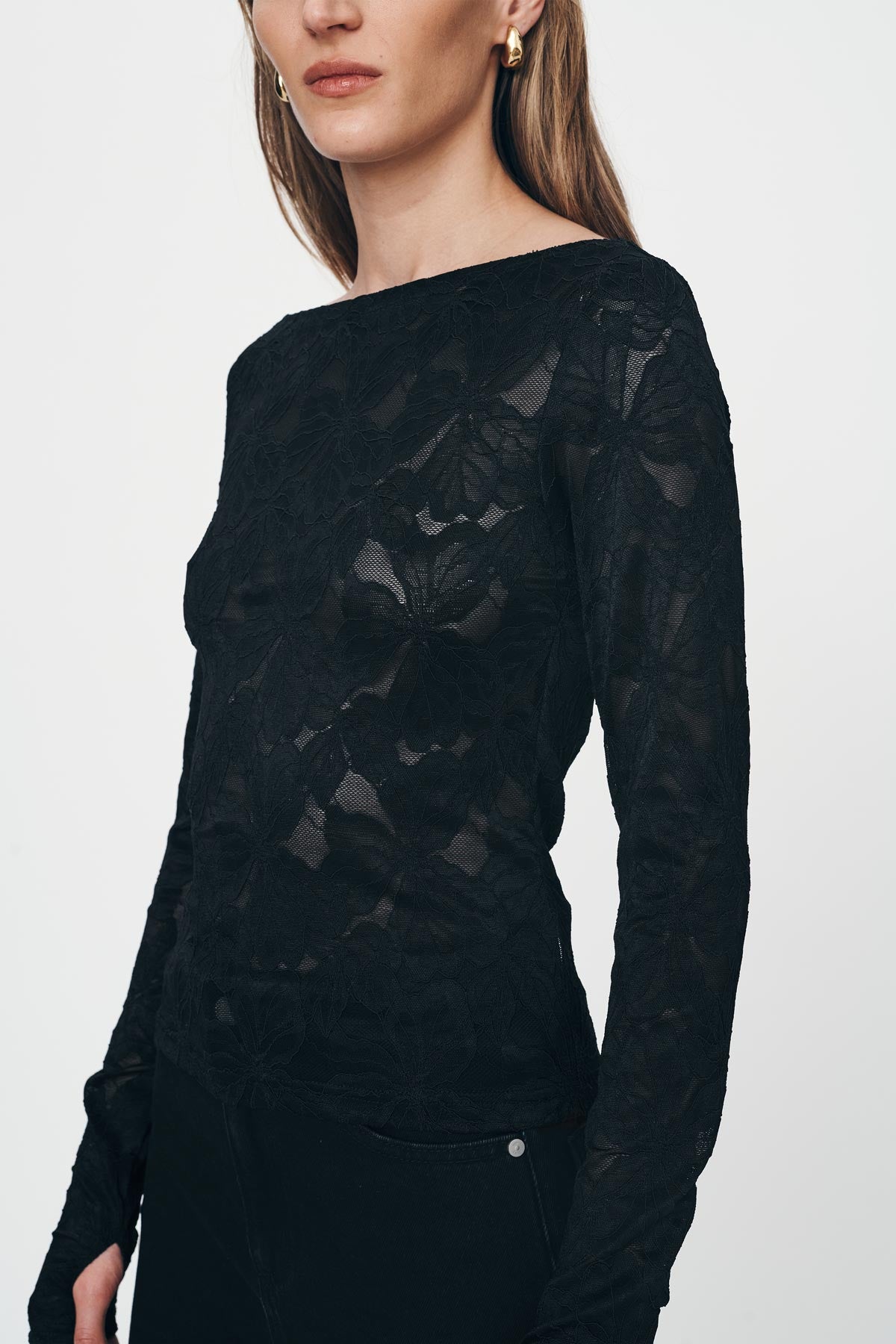 Samantha Lace Top - Noir