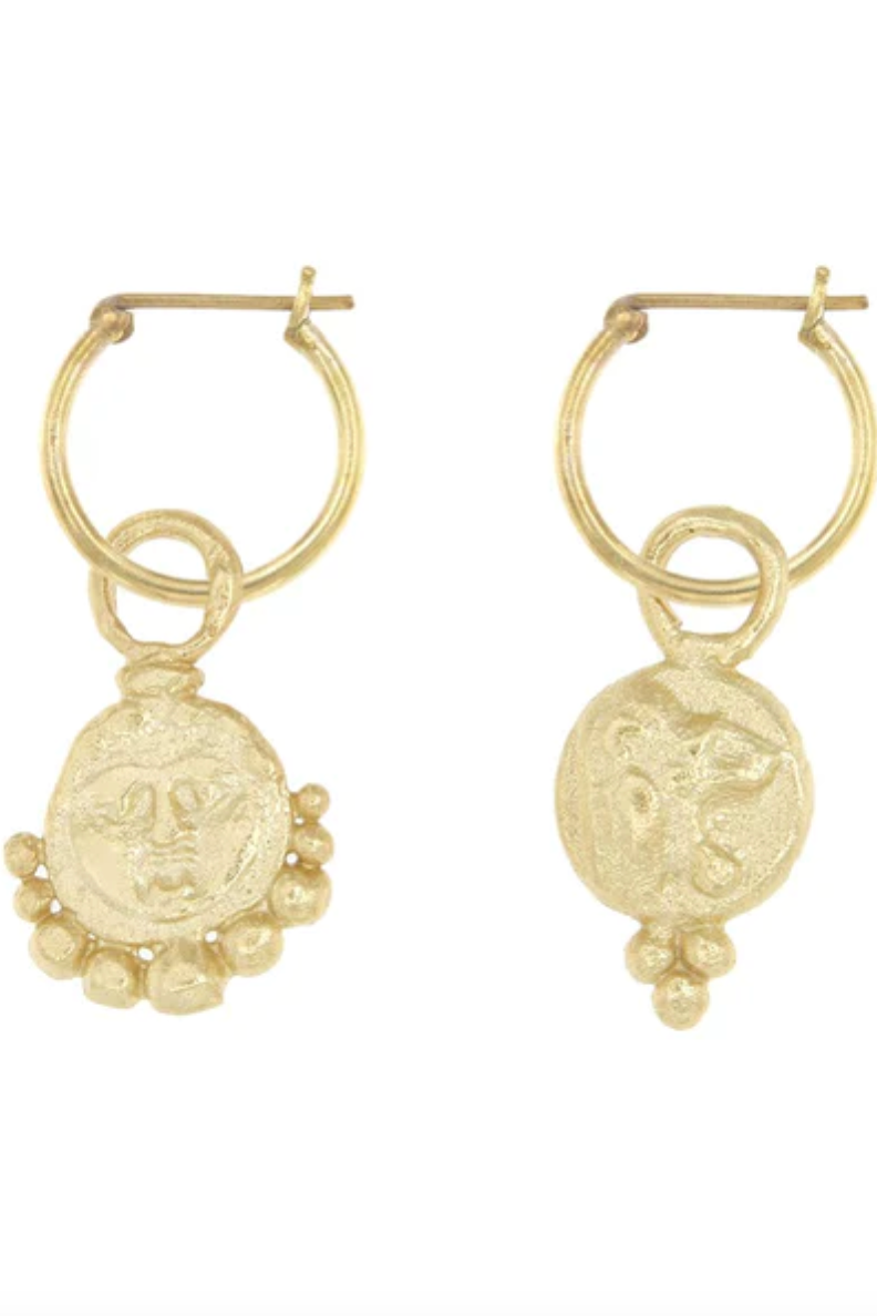 Gorgoneion Lion Hoops - Gold