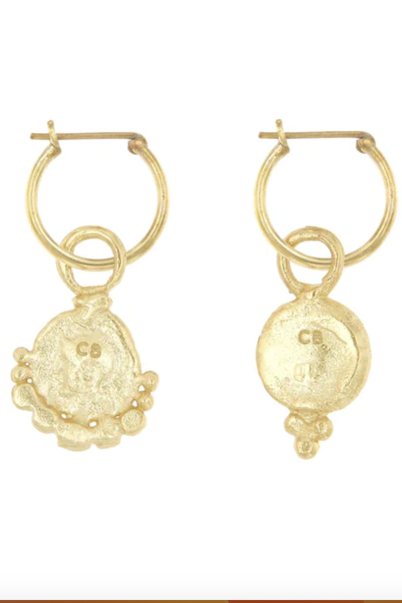 Gorgoneion Lion Hoops - Gold
