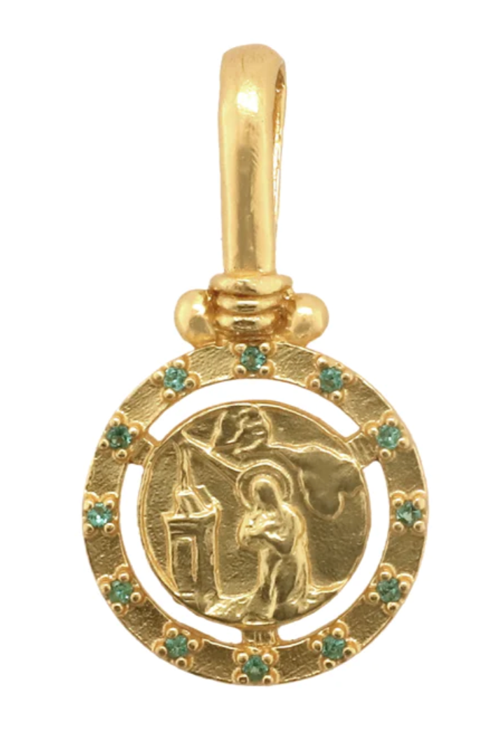 Cleopatra's Bling | Fra Angelico Pendant with Emerald - Gold