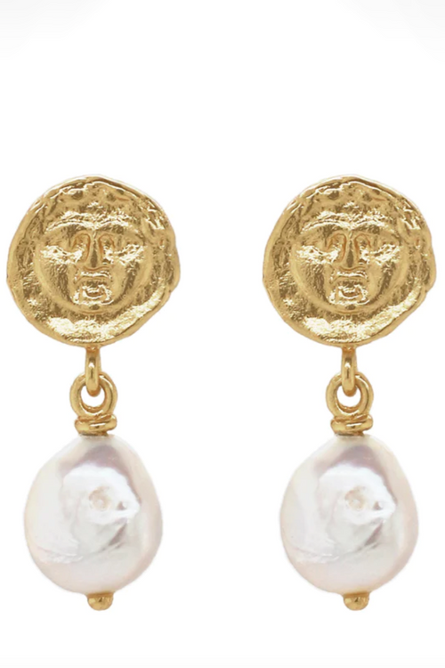 Cleopatra's Bling | Pandaia Earrings With Pearl - Gold