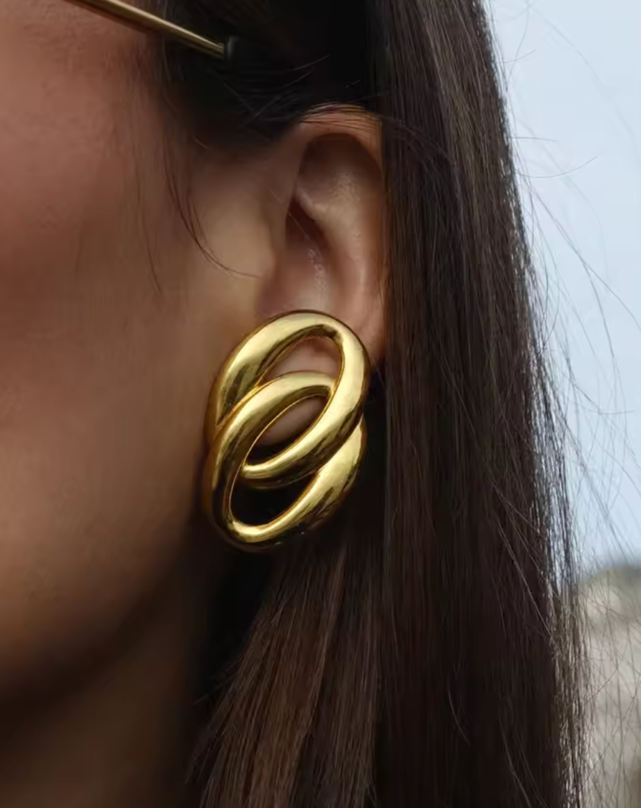 Double Oh Earrings - Gold