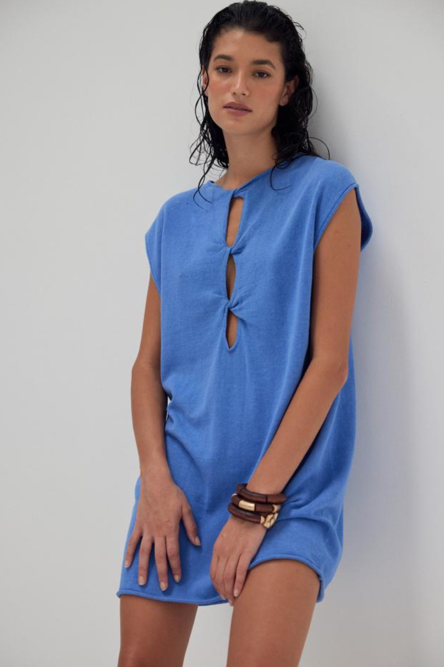 Pala Reversible Mini Dress - Pacific Blue
