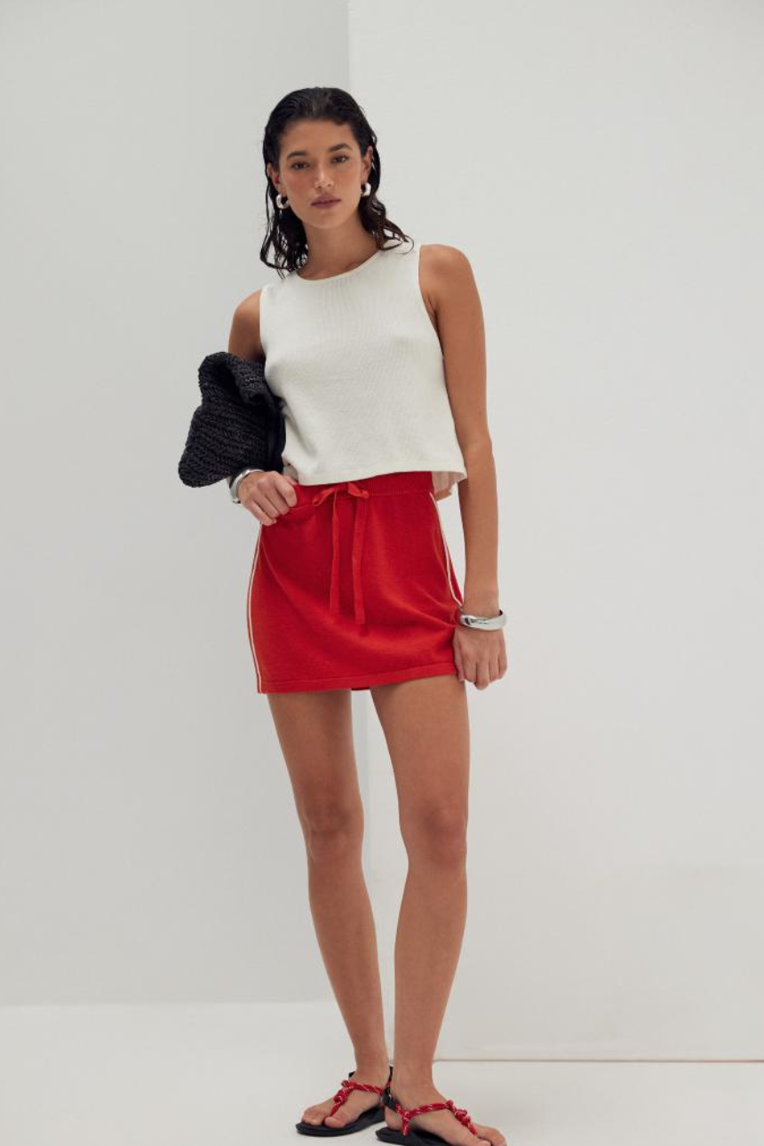 Pippa Mini Skirt - Cherry Red