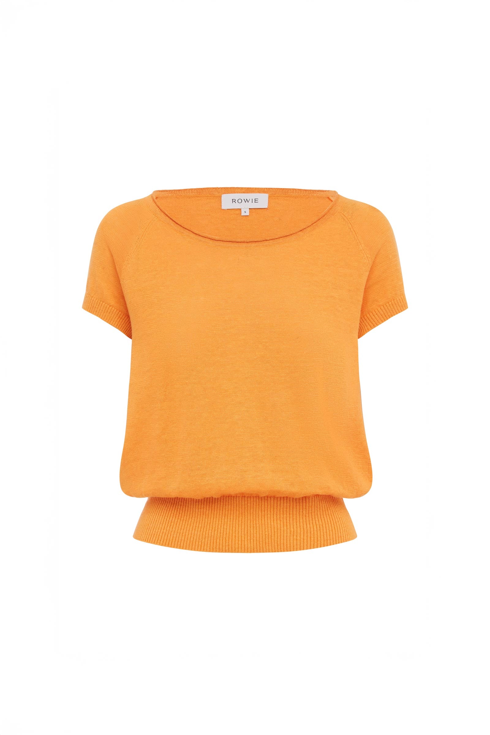Sera Linen Knit Top - Tangerine