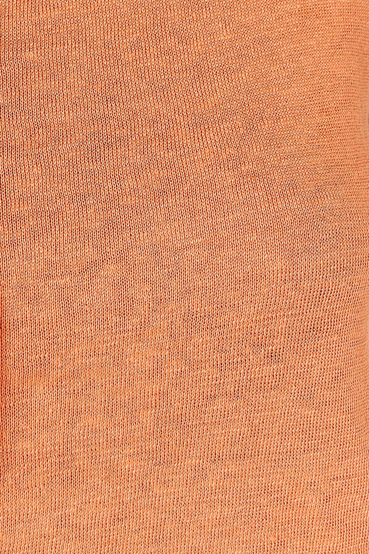 Sera Linen Knit Top - Tangerine