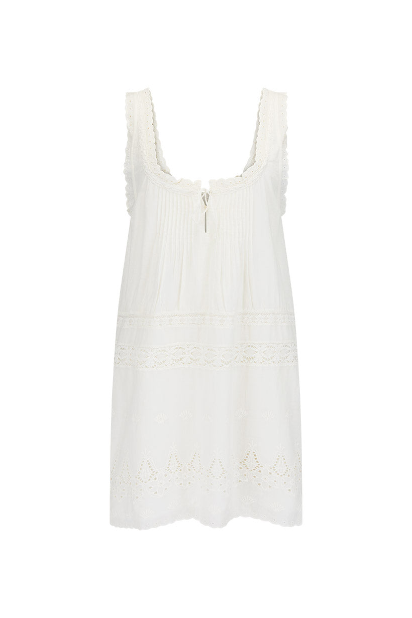 Maiden Lace Mini Dress - White