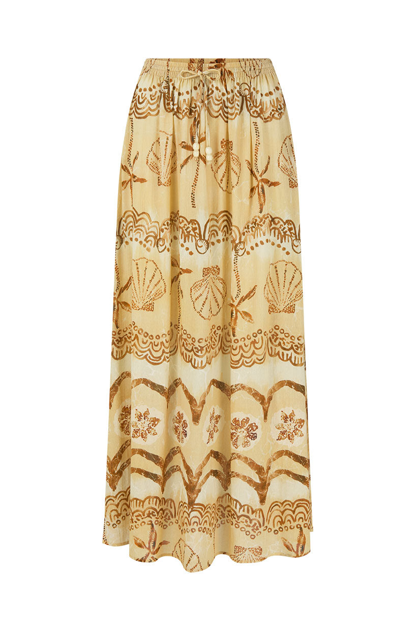 Mermaid Cove Midi Skirt - Tan