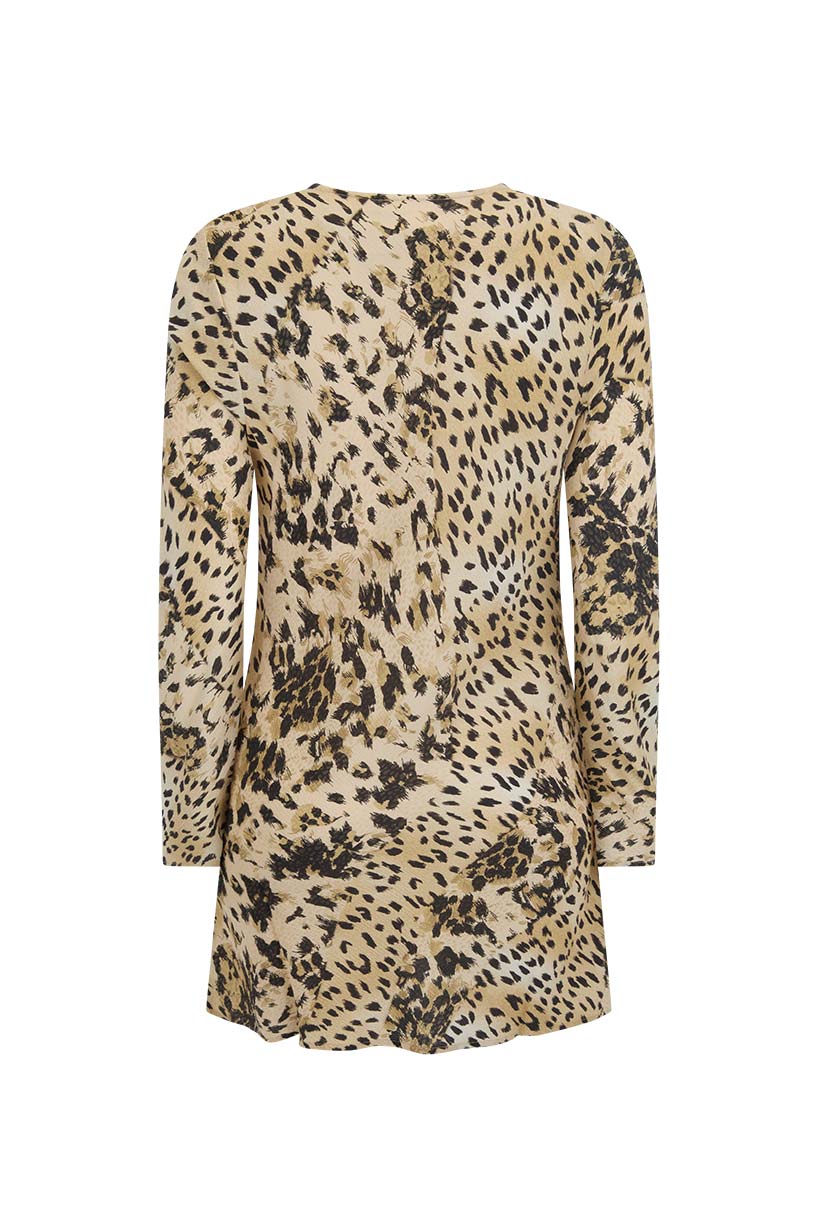 Snow Leopard Bias Mini Dress - Animal