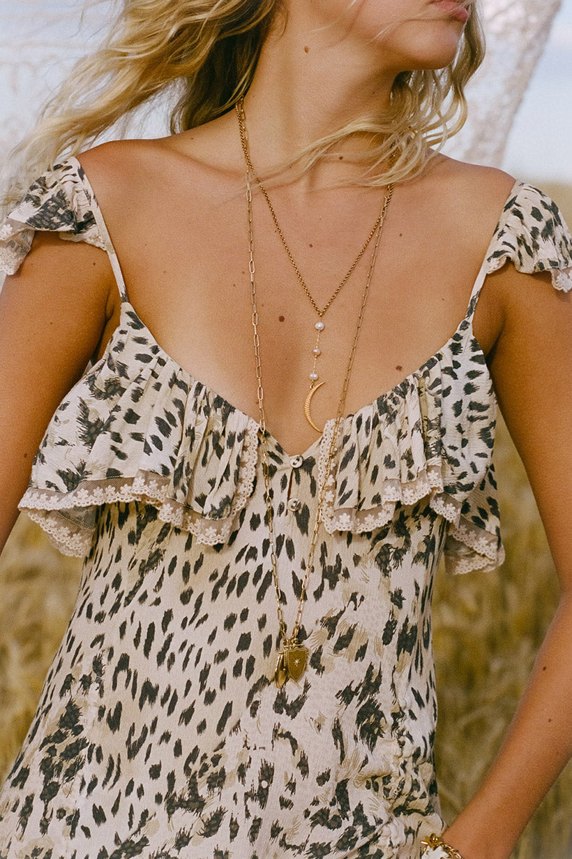 Snow Leopard Strappy Gown - Animal
