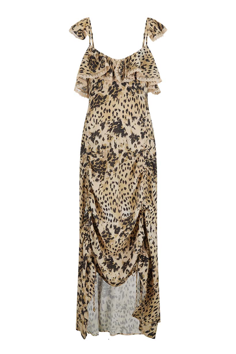 Snow Leopard Strappy Gown - Animal