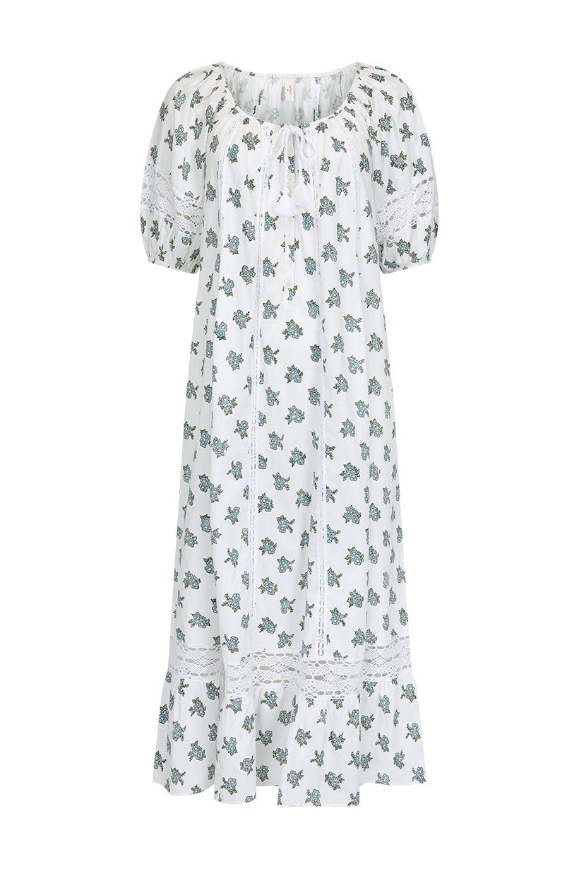 Fable Block Printed Midi Dress - Wild Poppy