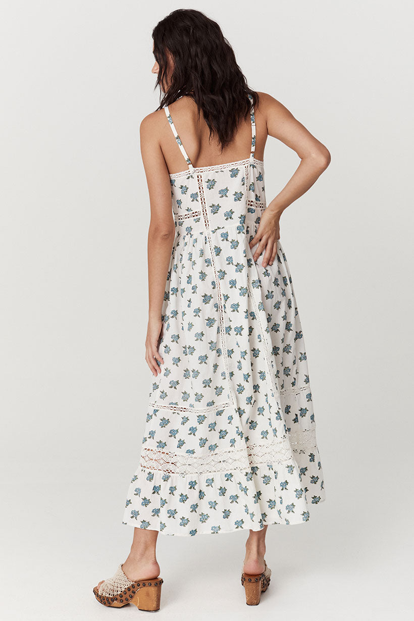 Fable Block Printed Strappy Sundress - Wild Poppy