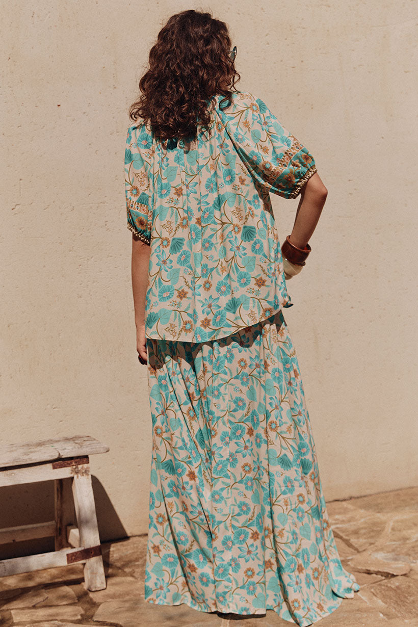 Goldie Maxi Skirt - Lagoon