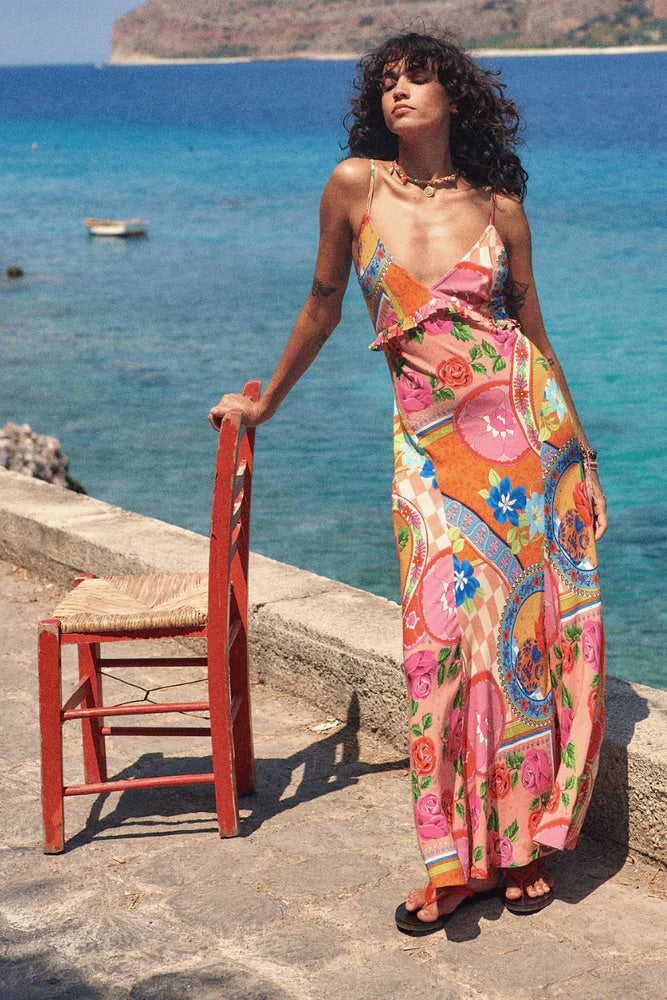 Aphrodite Bias Maxi Dress - Rose