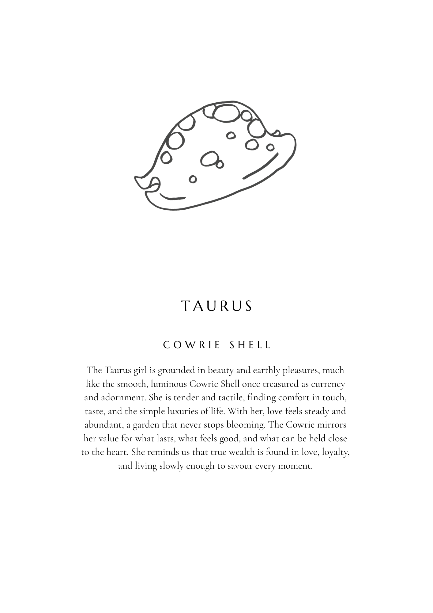 Taurus Zodiac Shell Print – Cowrie