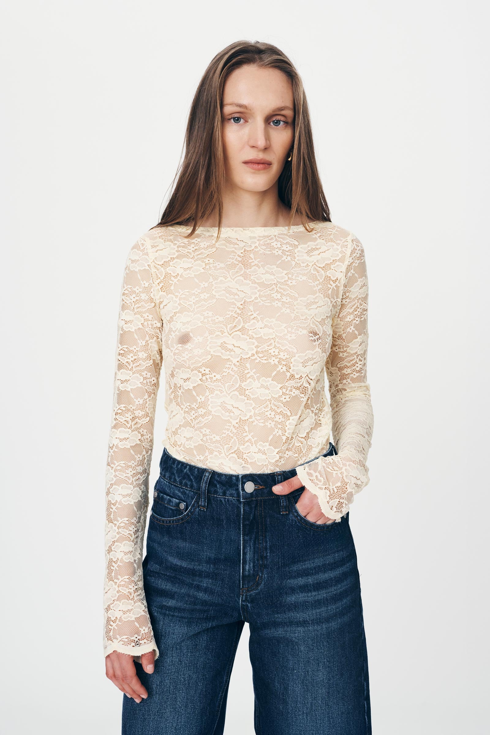 Tonya Rose Lace Top - Creme