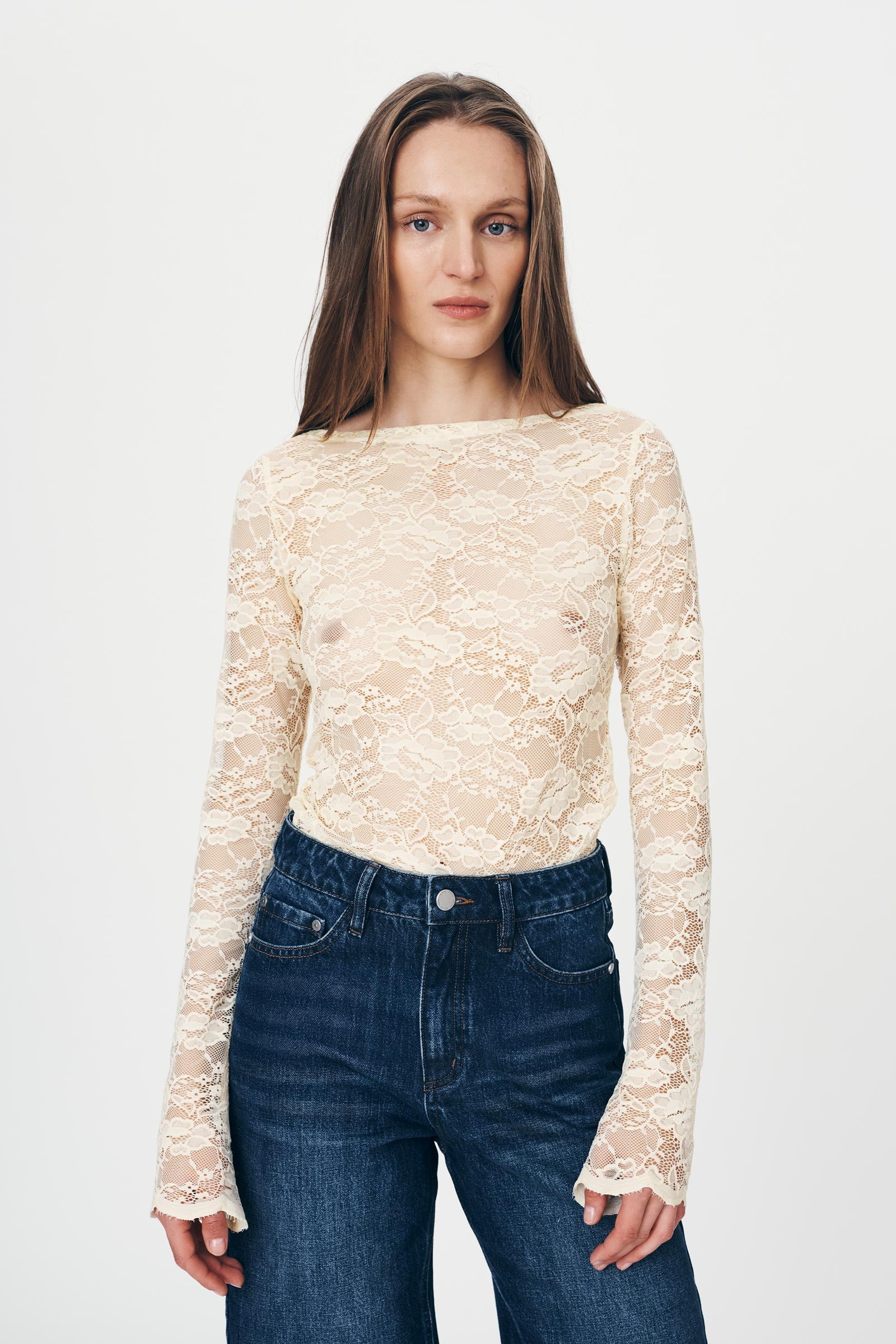 Tonya Rose Lace Top - Creme