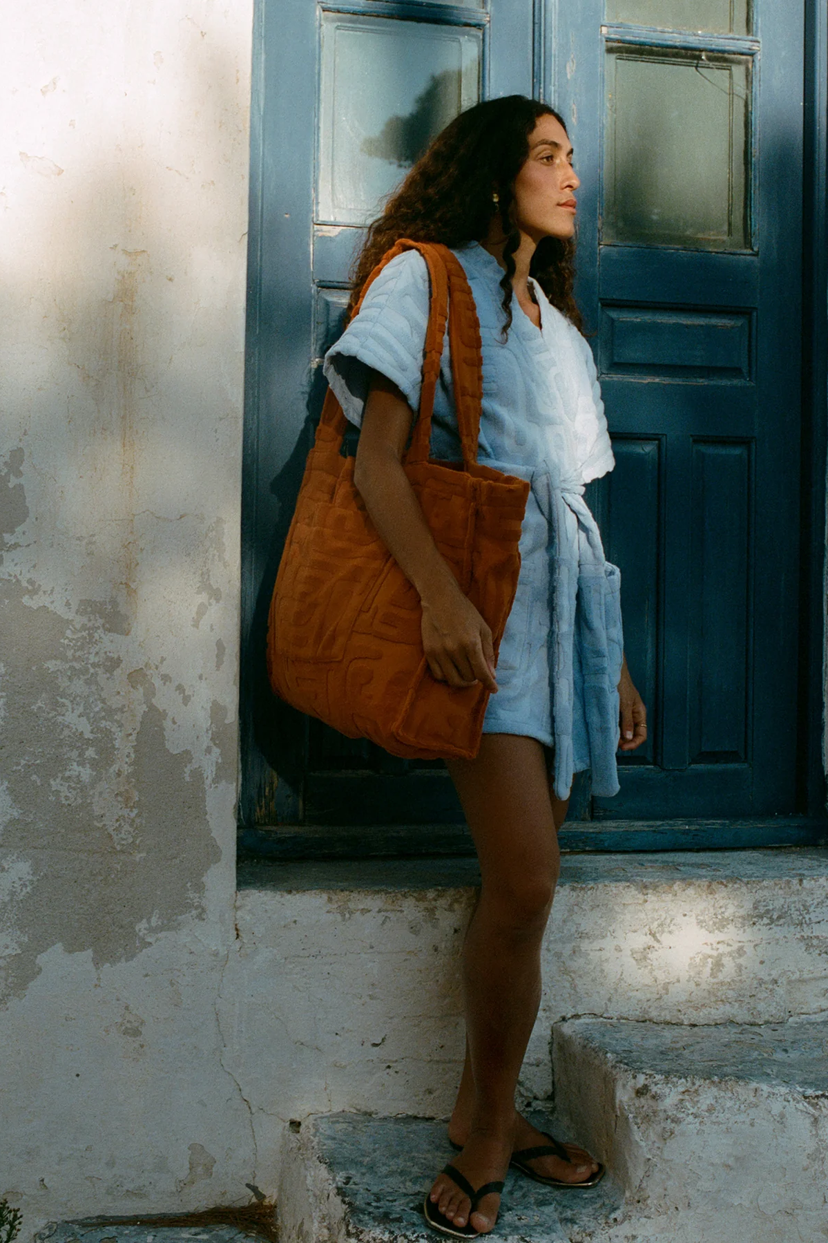 Towelling Beach Bag - Kin Clay