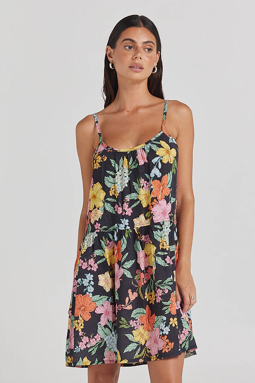 Tropics Slip Babydoll Dress - Hibiscus
