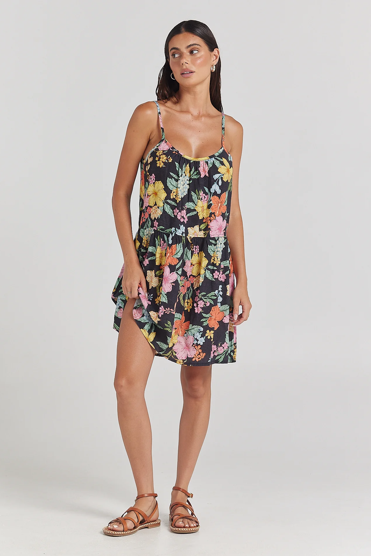 Tropics Slip Babydoll Dress - Hibiscus