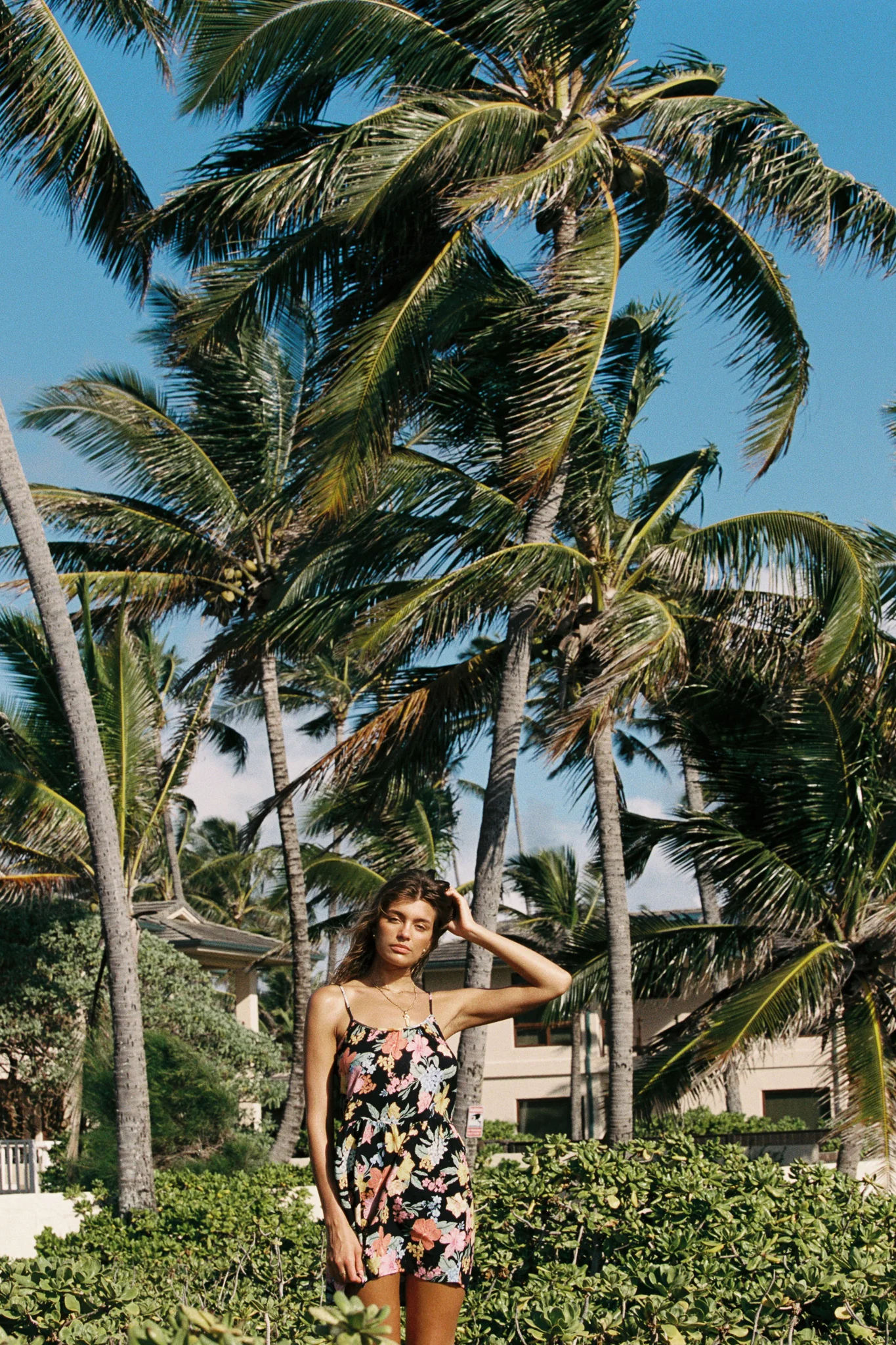 Tropics Slip Babydoll Dress - Hibiscus