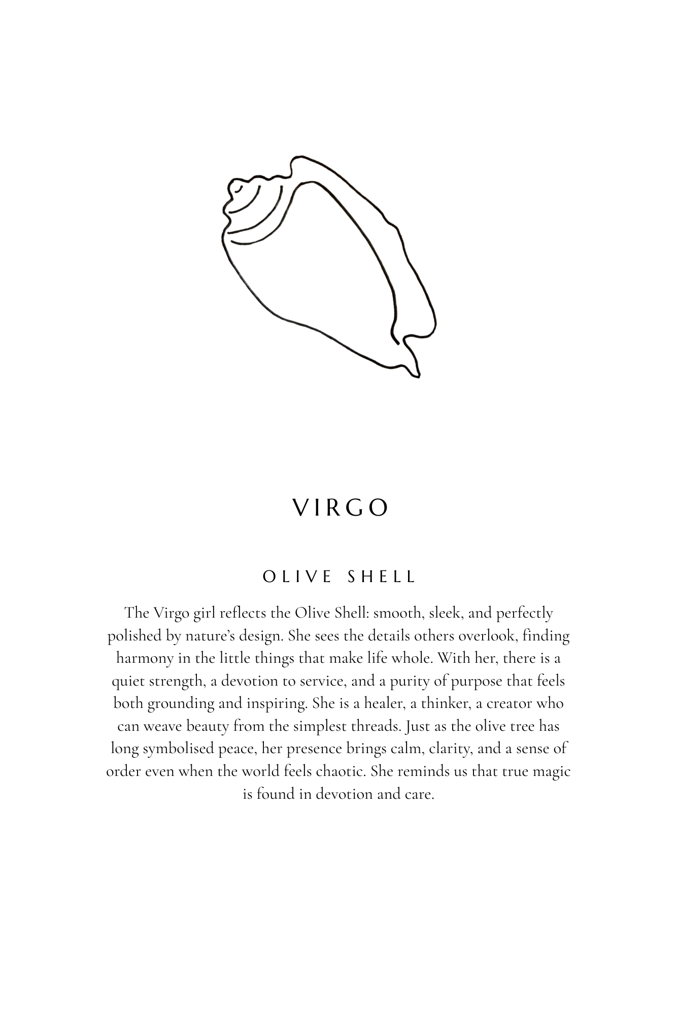 Virgo Zodiac Shell Print – Olive