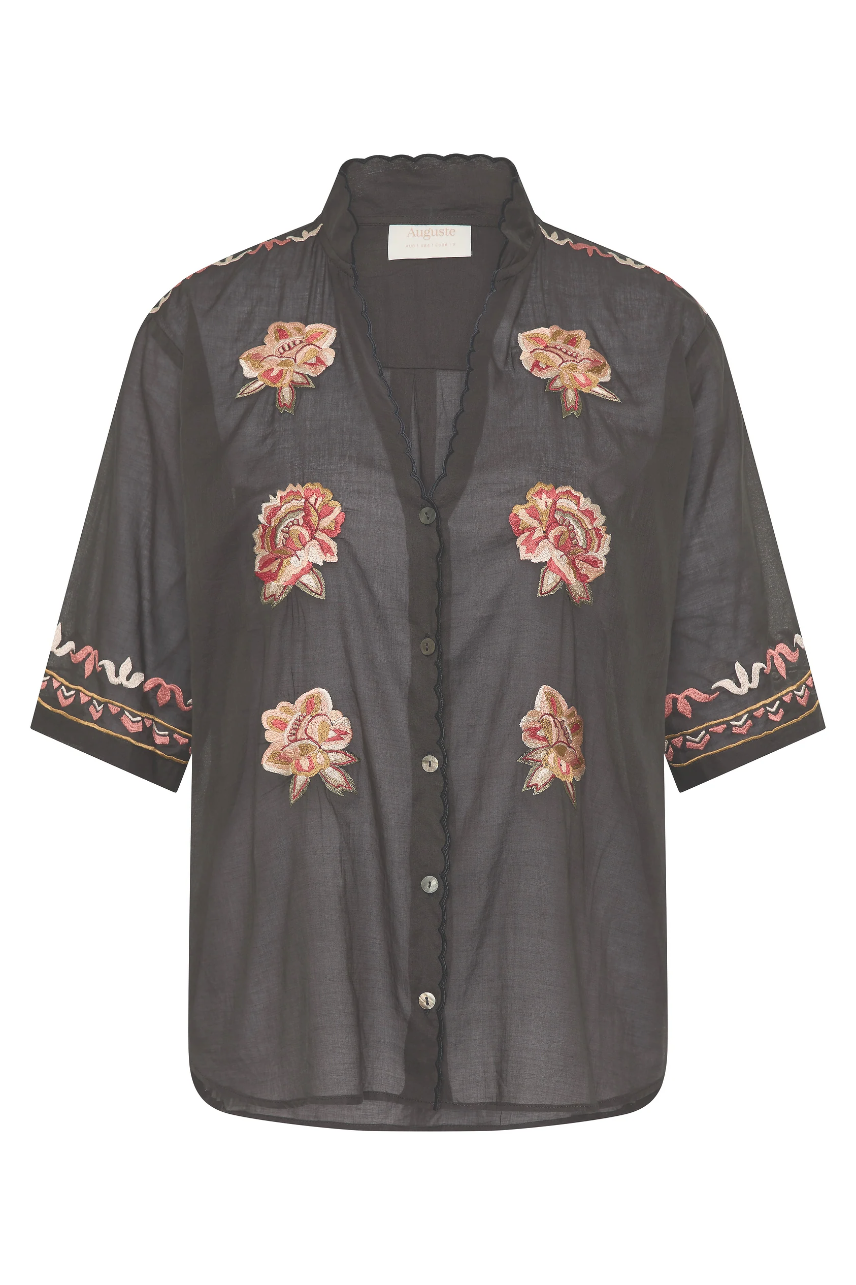 Vesper Embroidered Blouse - Black