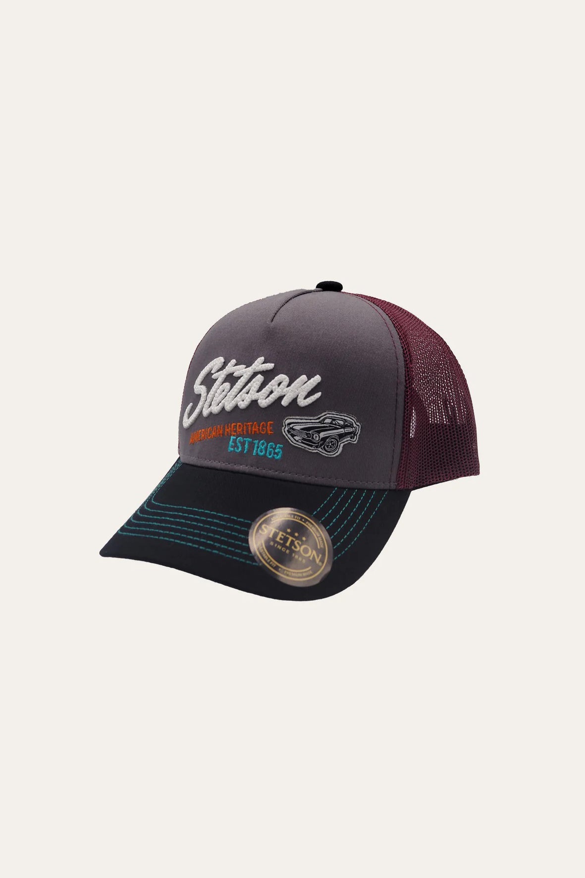 American Muscle Trucker Cap - Maroon - Caps - Stetson - Women's fashion at The Freedom State