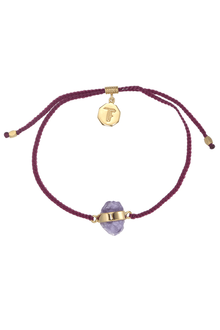 Amethyst Crystal Bracelet | Burgundy - Gold - Bracelets - Tiger Frame - Women's fashion at The Freedom State