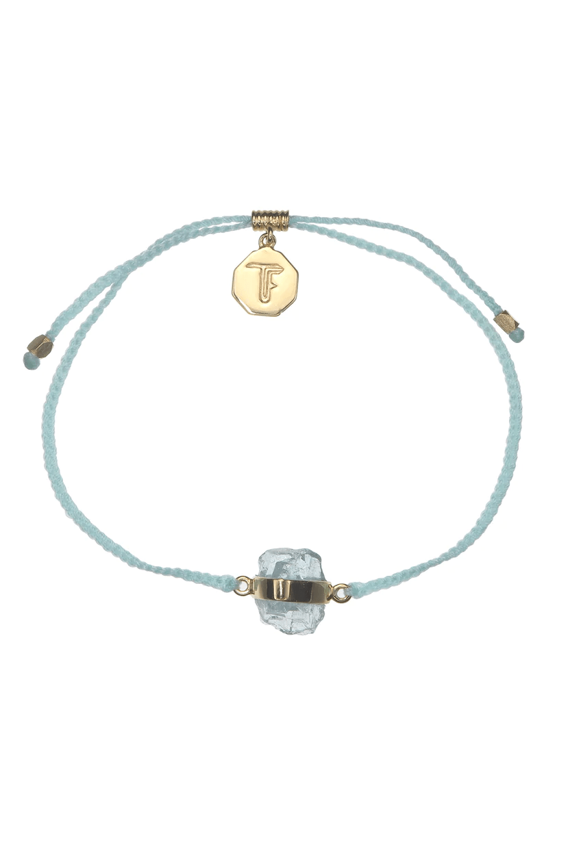 Aquamarine Crystal Bracelet | Mint - Gold - Bracelets - Tiger Frame - Women's fashion at The Freedom State