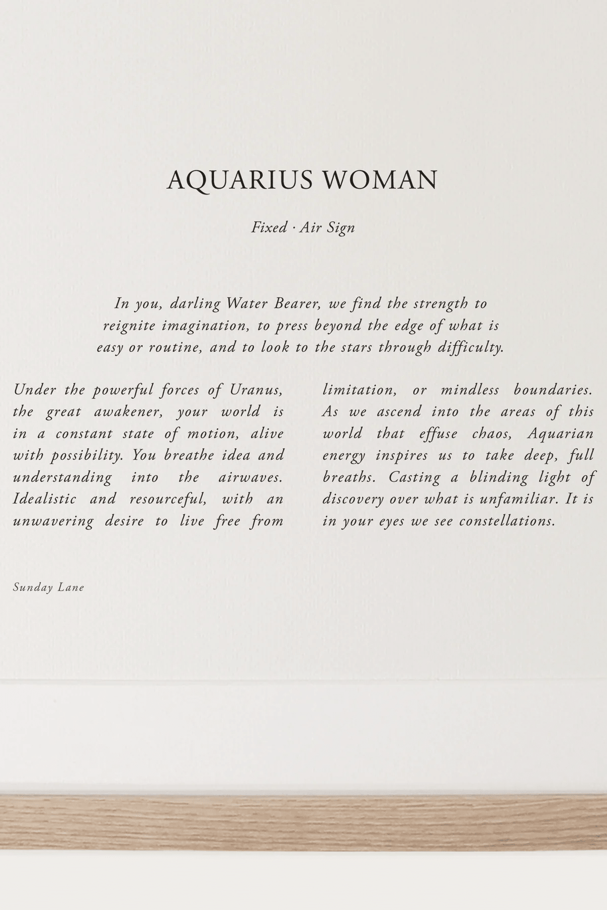 Aquarius 5 - Wall Art - Sunday Lane - Women's fashion at The Freedom State