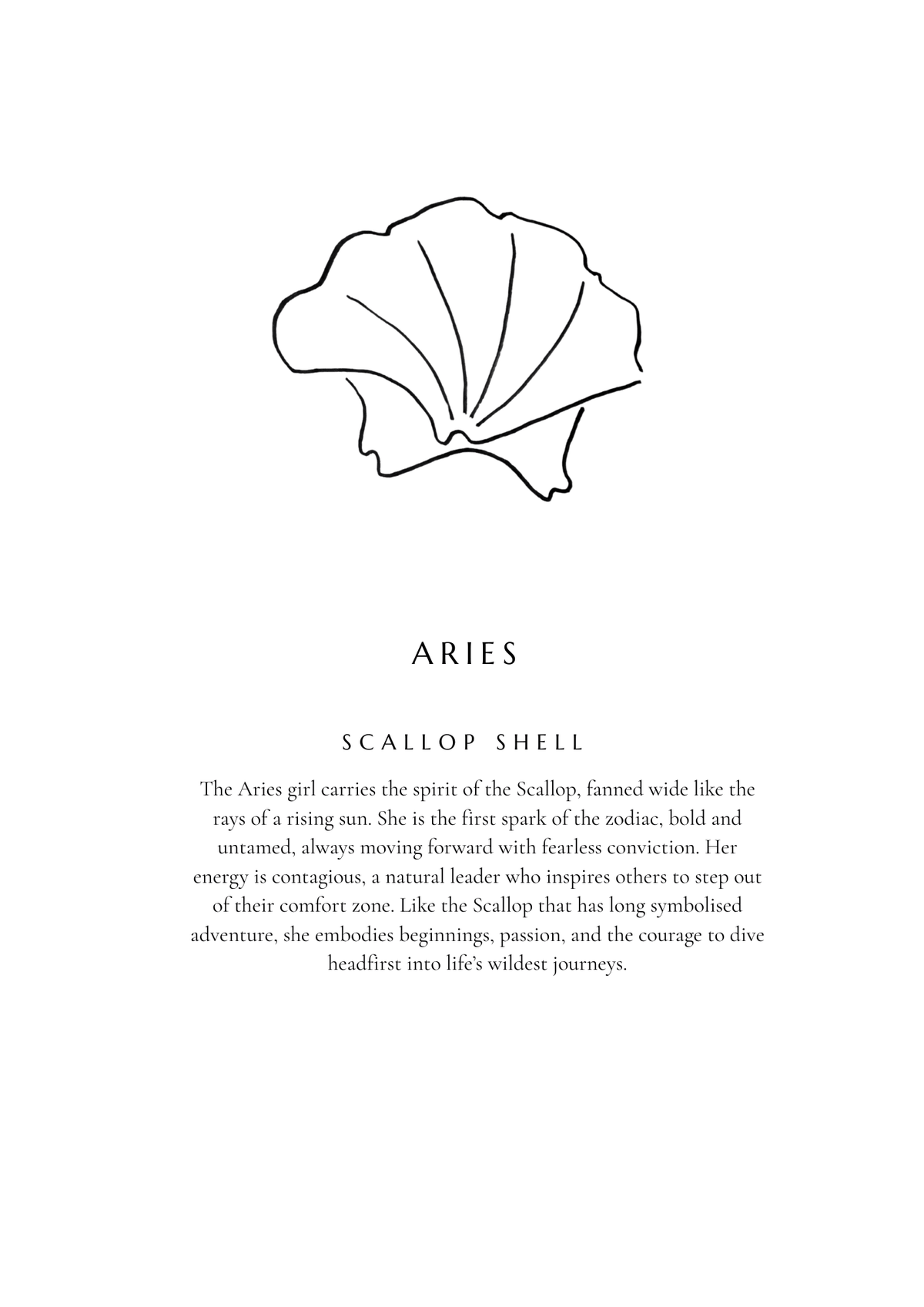 Aries Zodiac Shell Print – Scallop - Prints - The Freedom State - Women's fashion at The Freedom State