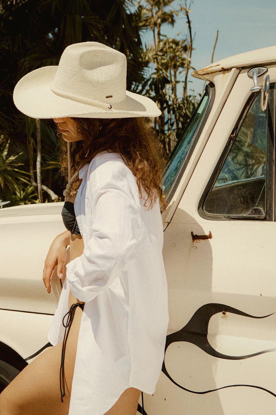 Austin Straw Cowboy - Bone - Straw Hat - Brixton - Women's fashion at The Freedom State