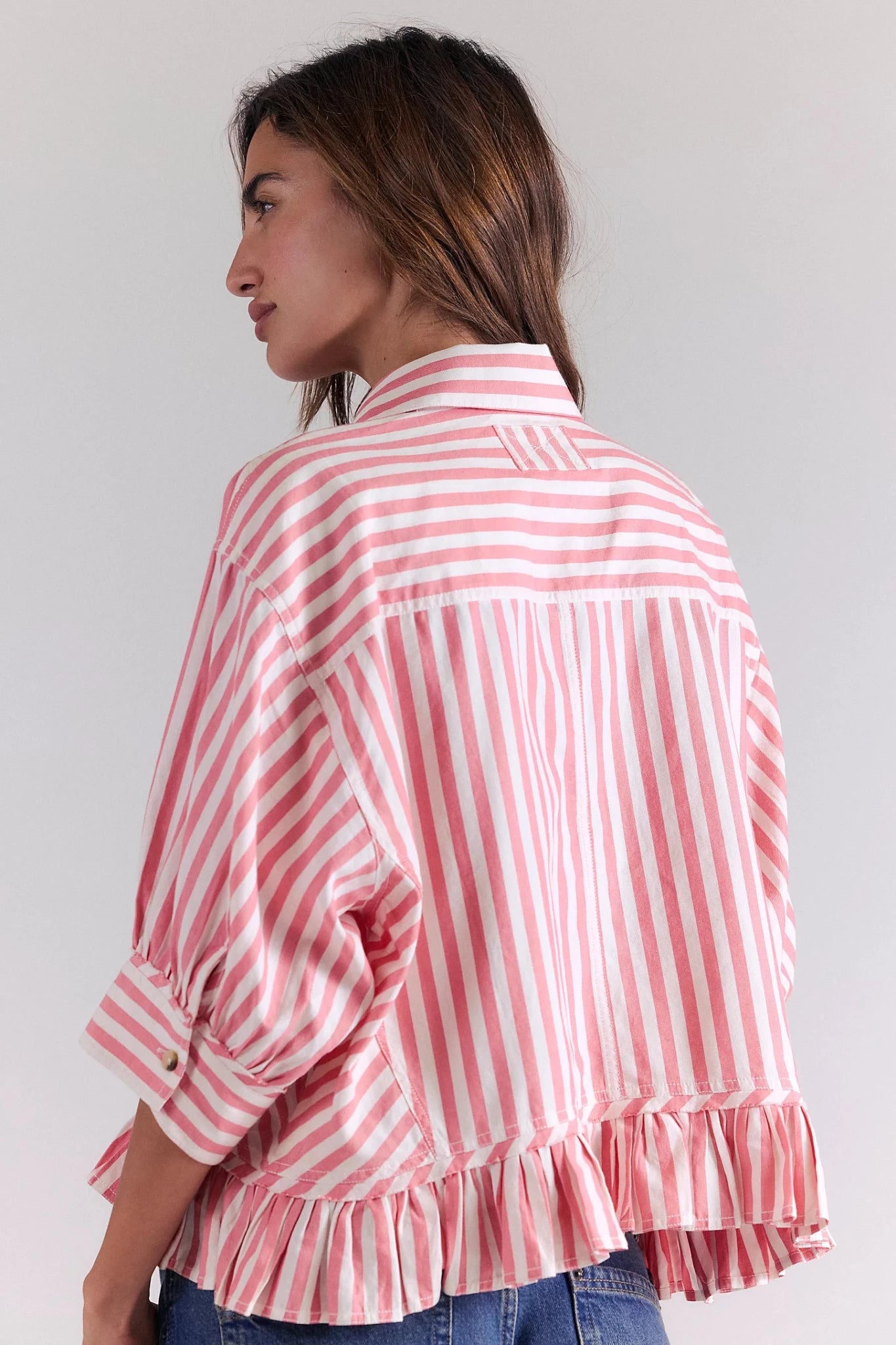 Bailey Stripe Shirt - Coral Combo - Fashion Tops - Free People - Women's fashion at The Freedom State